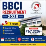 BBCI Recruitment 2026 notification for Scientific Officer, Technician and Photographer posts in Guwahati Assam with salary up to ₹67,320 per month