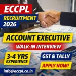 ECCPL Recruitment 2026 Account Executive walk-in interview for commerce graduates with GST and Tally experience