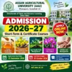 AAU ODL Admission 2026 Assam Agricultural University short-term and certificate courses