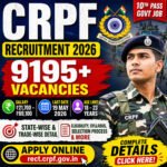 CRPF Constable Recruitment 2026 thumbnail showing 9195 vacancies, salary ₹21700 to ₹69100, last date 19 May 2026 and 10th pass government job details