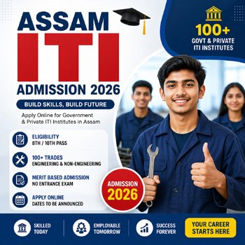 Assam ITI Admission 2026 apply online, eligibility, trade list, merit based admission Assam ITI 2026