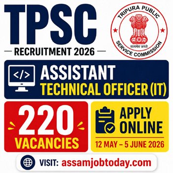 TPSC Assistant Technical Officer Recruitment 2026 220 vacancies Tripura PSC IT jobs apply online last date 5 June AssamJobToday
