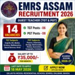 EMRS Assam Recruitment 2026 feature image for 14 TGT and PGT Guest Teacher vacancies at Eklavya Model Residential School Baksa Assam