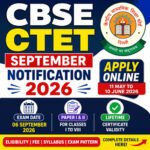 CBSE CTET September Notification 2026 apply online thumbnail with exam date, CTET Paper I & II details, eligibility, syllabus, and lifetime certificate validity