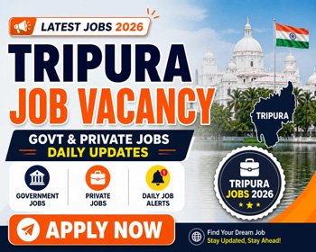 Tripura Job Vacancy 2026 portal showing government, teaching, healthcare, and IT job listings in Tripura by Assam Job Today.