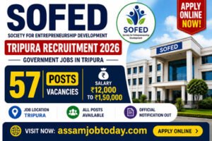 SOFED Recruitment 2026 57 posts government jobs Tripura salary 12000 to 150000 apply online AssamJobToday