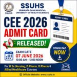 SSUHS CEE Admit Card 2026 released – Download hall ticket for B.Sc Nursing, D.Pharm, B.Pharm and Allied Healthcare entrance exam scheduled on 07 June 2026