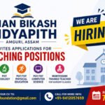 Jnan Bikash Vidyapith Amguri Assam recruitment 2026 teaching jobs PGT TGT Montessori teacher vacancy apply