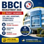BBCI Recruitment 2026 feature image showing 23 project vacancies for LDC, UDC, Assistant and Technician posts at Dr. B. Borooah Cancer Institute Guwahati with salary up to ₹42,480