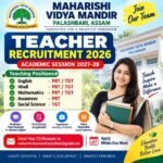 Maharishi Vidya Mandir Recruitment 2026 teacher vacancy for PRT and TGT posts