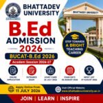 Bhattadev University B.Ed Admission 2026 notification featuring BUCAT B.Ed 2026 online apply link, exam pattern, entrance syllabus, admit card, important dates, and admission details