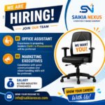 Saikia Nexus Recruitment 2026 feature image showing Office Assistant and Marketing Executive vacancy in a reputed IT-based company in Assam with salary as per industry standards and email application details.