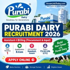 Purabi Dairy Recruitment 2026 Assistant-I Billing vacancy in Guwahati