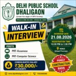 Delhi Public School Dhaligaon Recruitment 2026 PRT Assamese and Computer Science walk-in interview