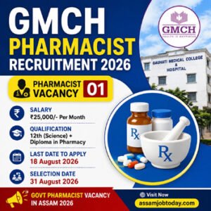 GMCH Pharmacist Recruitment 2026 – Pharmacist Vacancy at Gauhati Medical College