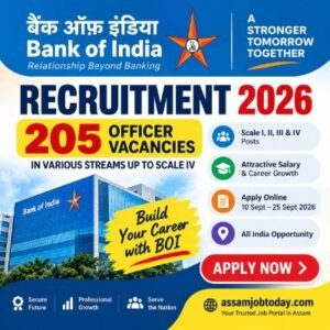 Bank of India Recruitment 2026 – 205 Officer Vacancies for Scale I, II, III and IV