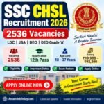 SSC CHSL Recruitment 2026 with 2536 vacancies for LDC JSA DEO and DEO Grade A