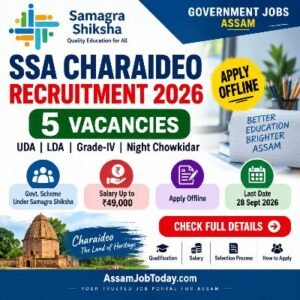 SSA Charaideo Recruitment 2026 – 5 UDA, LDA, Grade-IV and Night Chowkidar vacancies