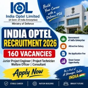 India Optel Recruitment 2026 – 160 vacancies for Junior Project Engineer, Project Technician, Welfare Officer and Consultant