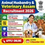 Animal Husbandry & Veterinary Assam Recruitment 2026 – 72 Field Assistant Statistics Enumerator Posts