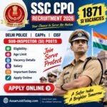 SSC CPO Recruitment 2026 – 1871 Sub Inspector SI Vacancies in Delhi Police and CAPFs