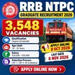 RRB NTPC Graduate Recruitment 2026 – 3,548 Vacancies
